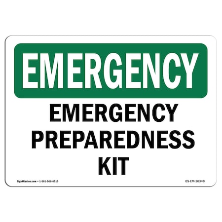 Signmission Safety Sign, OSHA EMERGENCY, 10" Height, Aluminum, Preparedness Kit, Landscape OS-EM-A-1014-L-10348